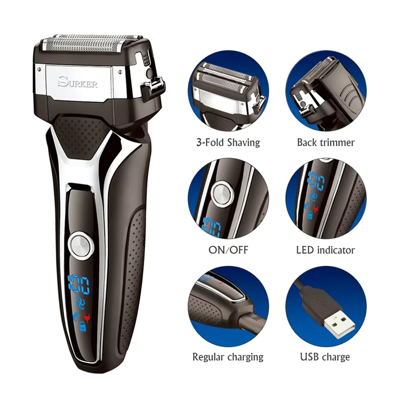 Men'S Grooming Razor Kit - ماكينة حلاقة كهربائية Surker للرجال قابلة