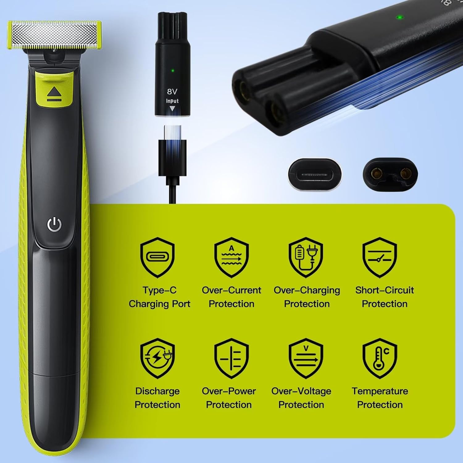 محول شحن ماكينة حلاقة 8 فولت H - مراجعة Men'S Grooming Trimmer وسعره